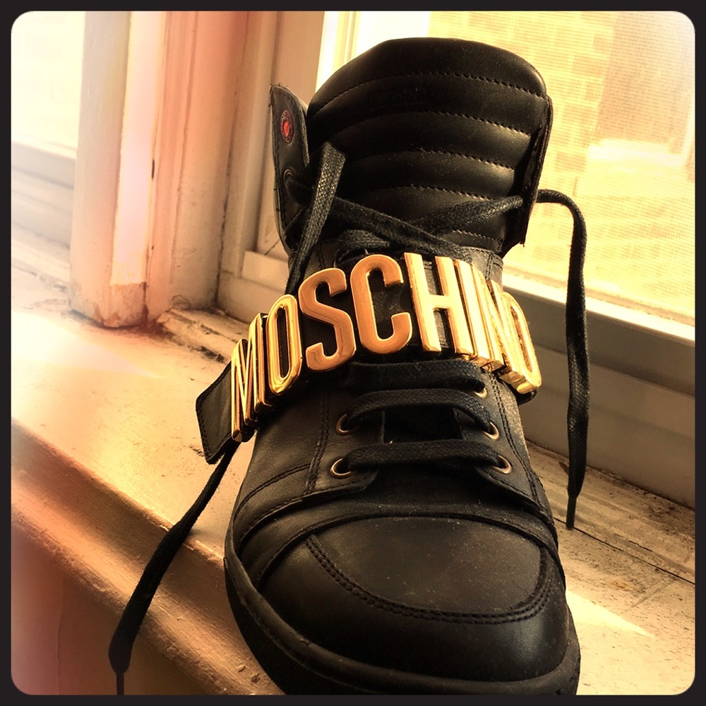 Moschino Lettering Leather Sneaker